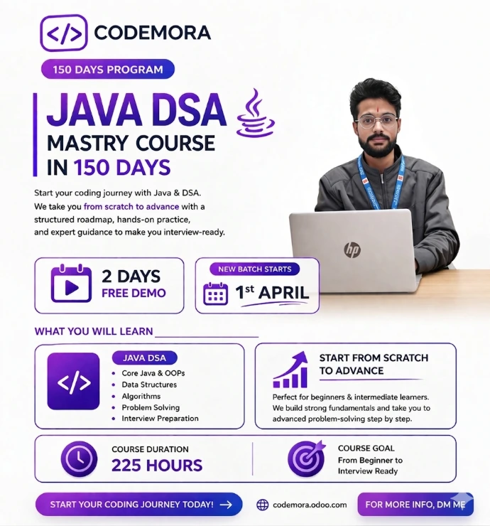JAVA DSA MASTRY IN 150 DAYS